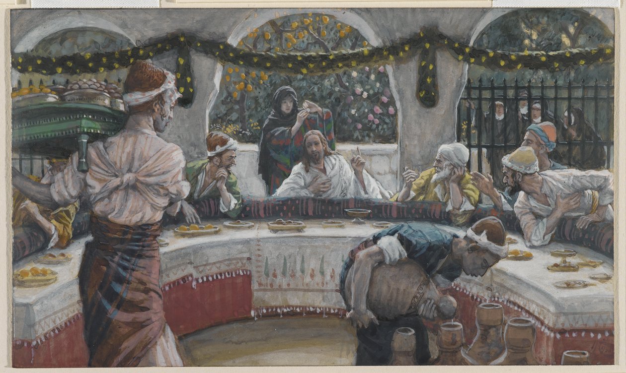 Måltidet i fariseerens hus, illustrasjon fra Vår Herre Jesu Kristi liv (wc over grafitt på papir) av James Jacques Joseph Tissot