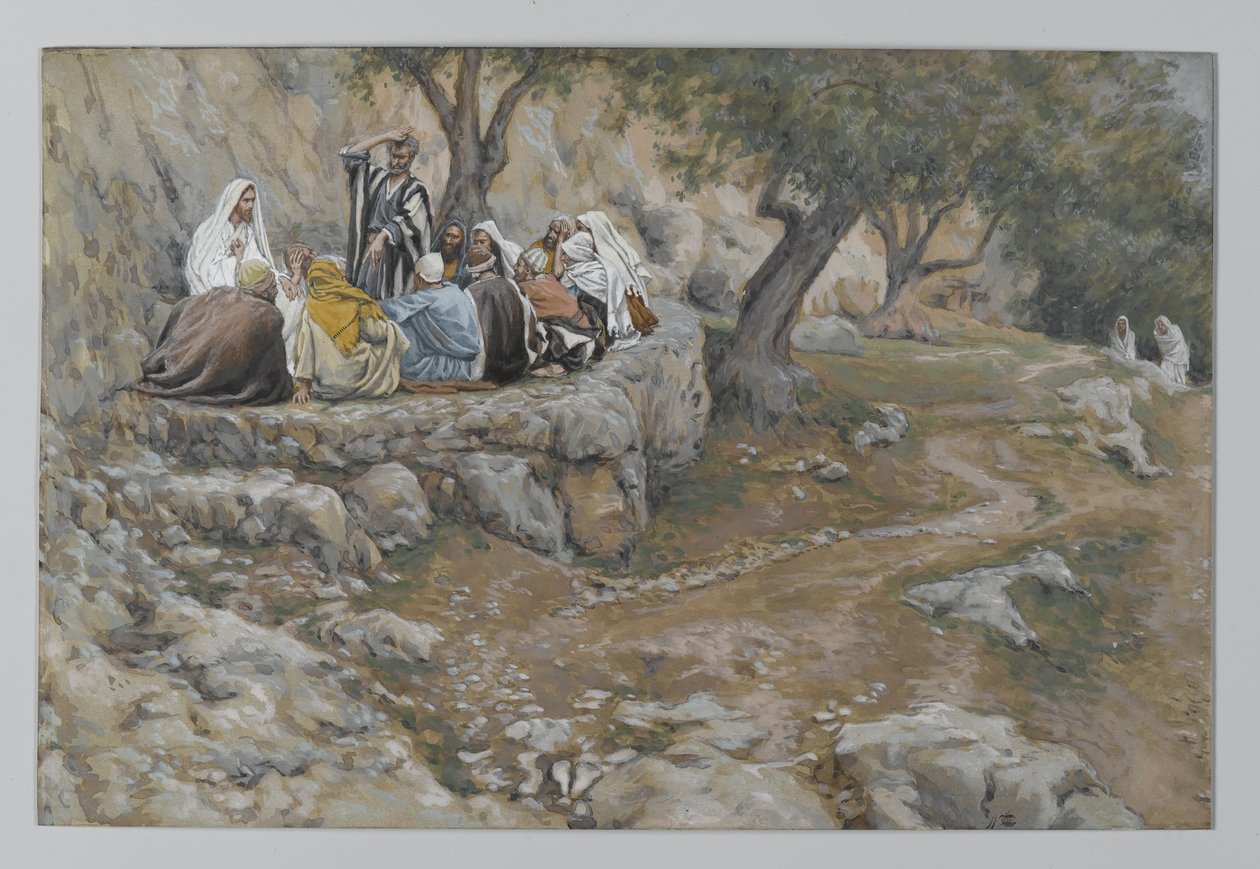 The Primacy of Saint Peter, illustrasjon fra The Life of Our Lord Jesus Christ, 1886-96 (wc over grafitt på papir) av James Jacques Joseph Tissot