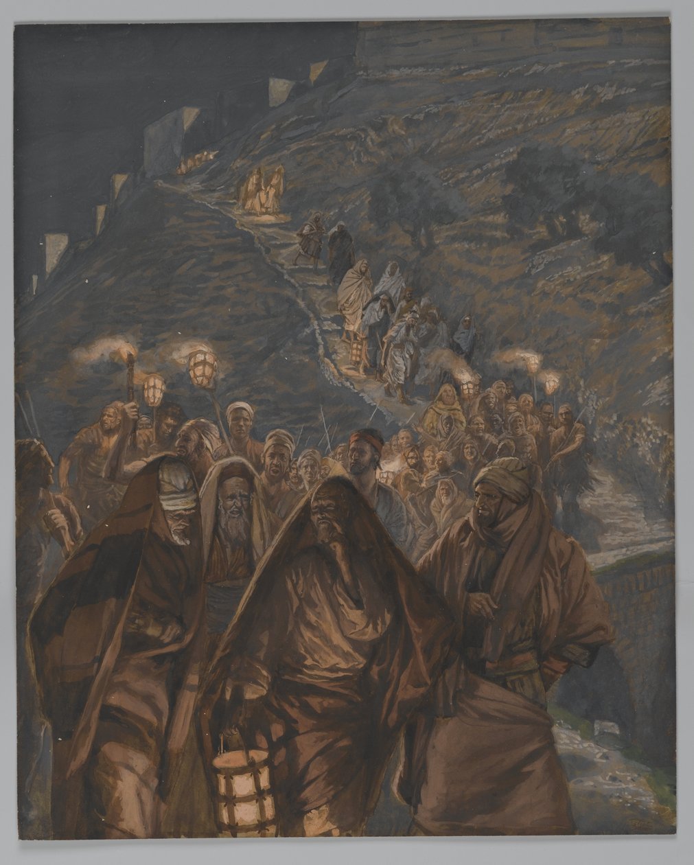 The Procession of Judas, illustrasjon fra The Life of Our Lord Jesus Christ, 1886-94 (wc over grafitt på papir) av James Jacques Joseph Tissot