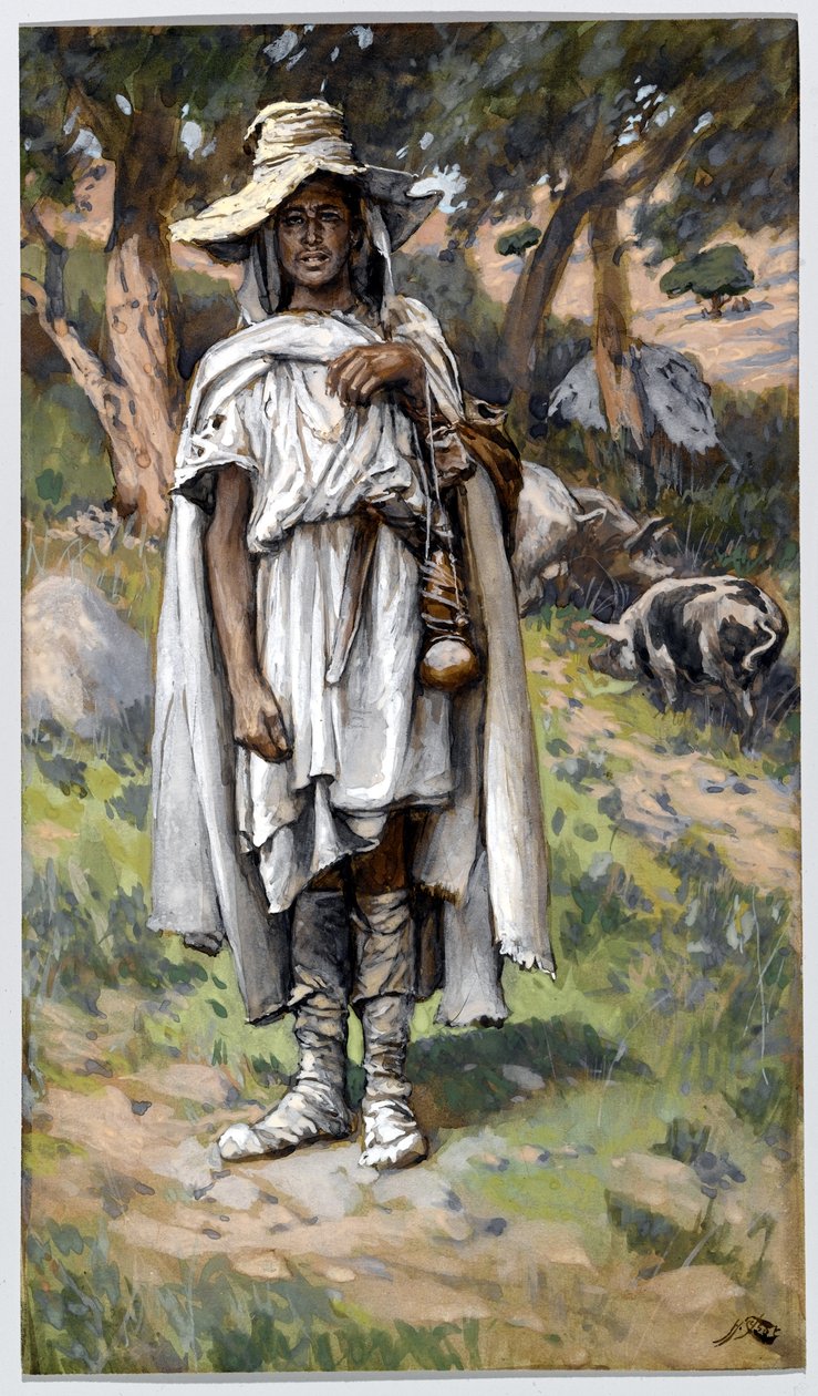 The Prodigal Son Asking for Alms, illustrasjon for The Life of Christ, ca. 1884-96 (wc & gouache på papp) av James Jacques Joseph Tissot