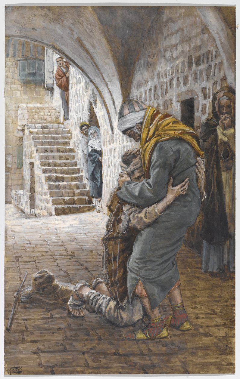 The Return of the Prodigal Son, illustrasjon for The Life of Christ, ca. 1886-96 (gouache på papp) av James Jacques Joseph Tissot