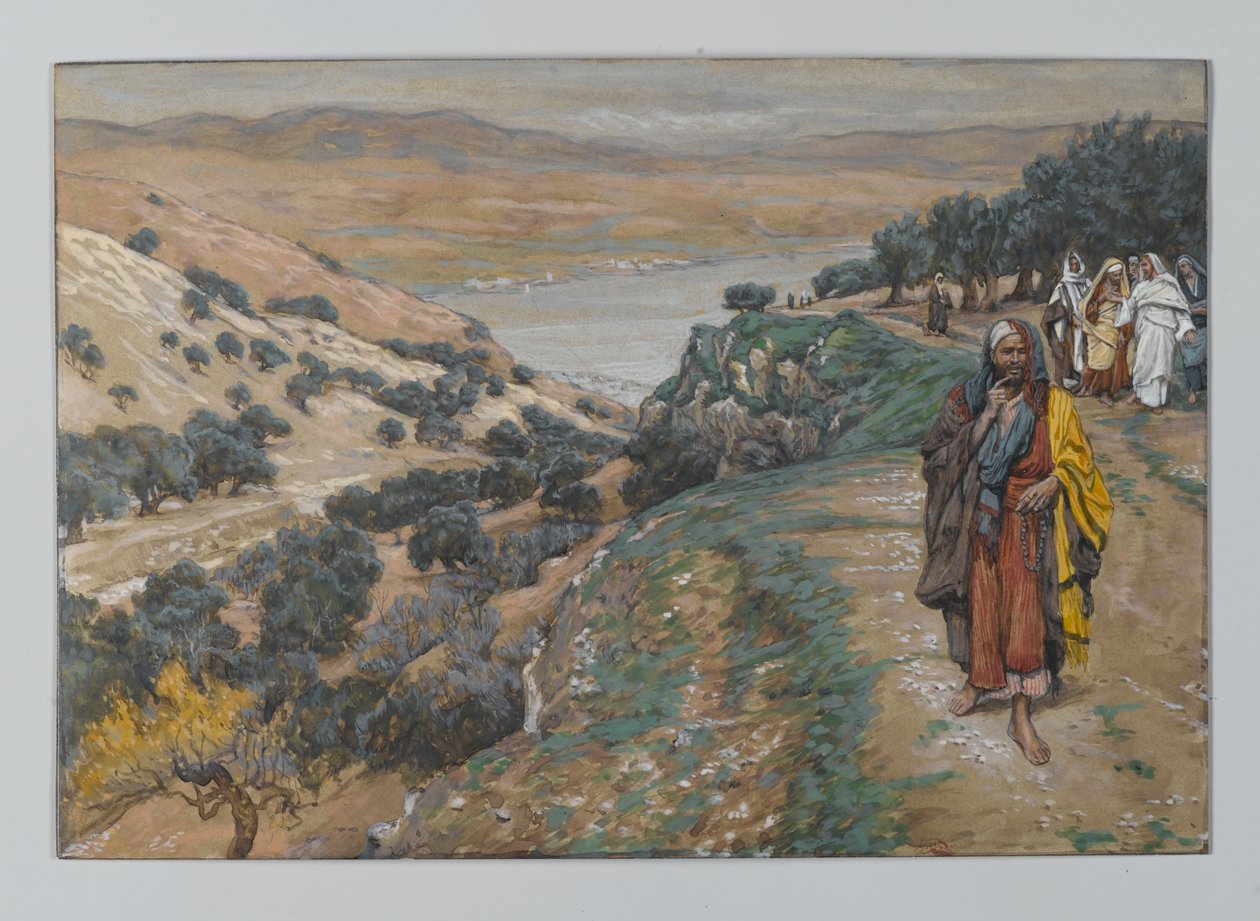 Den rike unge mannen gikk sorgfull bort, illustrasjon fra The Life of Our Lord Jesus Christ, 1886-96 (wc over grafitt på papir) av James Jacques Joseph Tissot