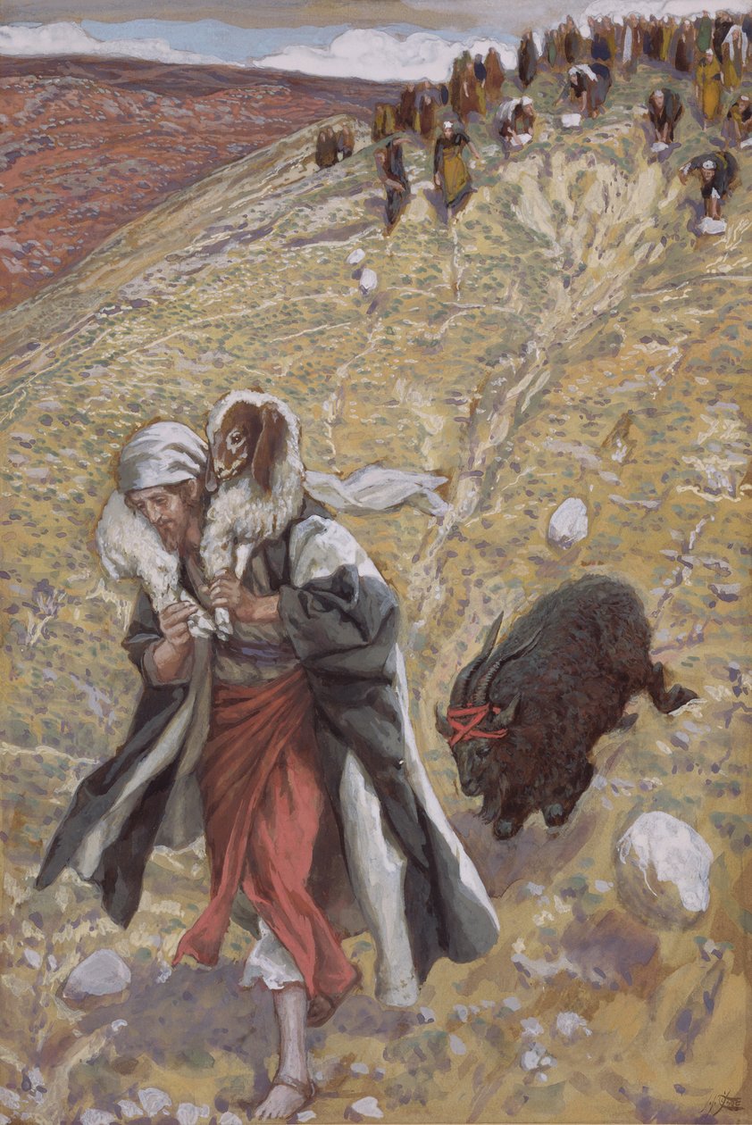 Syndebukken, illustrasjon for The Life of Christ, ca. 1886-94 (wc og gouache på papp) av James Jacques Joseph Tissot