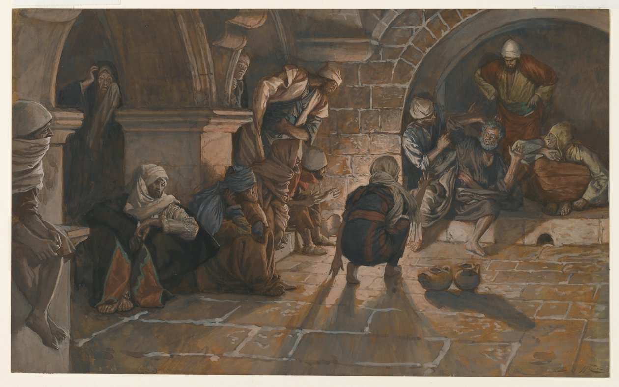 The Second Denial of Saint Peter, illustrasjon fra The Life of Our Lord Jesus Christ, 1886-94 (wc over grafitt på papir) av James Jacques Joseph Tissot