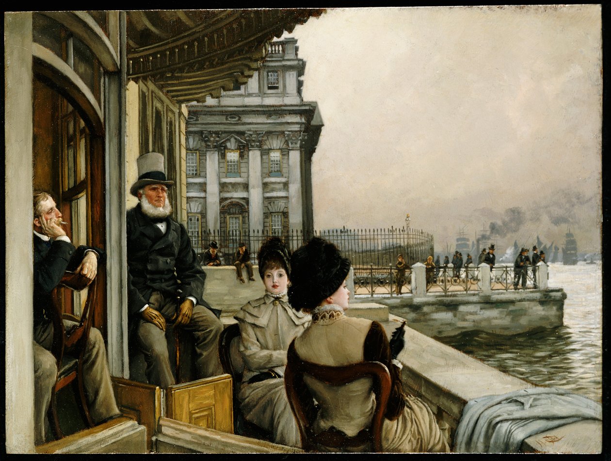 The Terrace of the Trafalgar Tavern, Greenwich, ca. 1878 av James Jacques Joseph Tissot