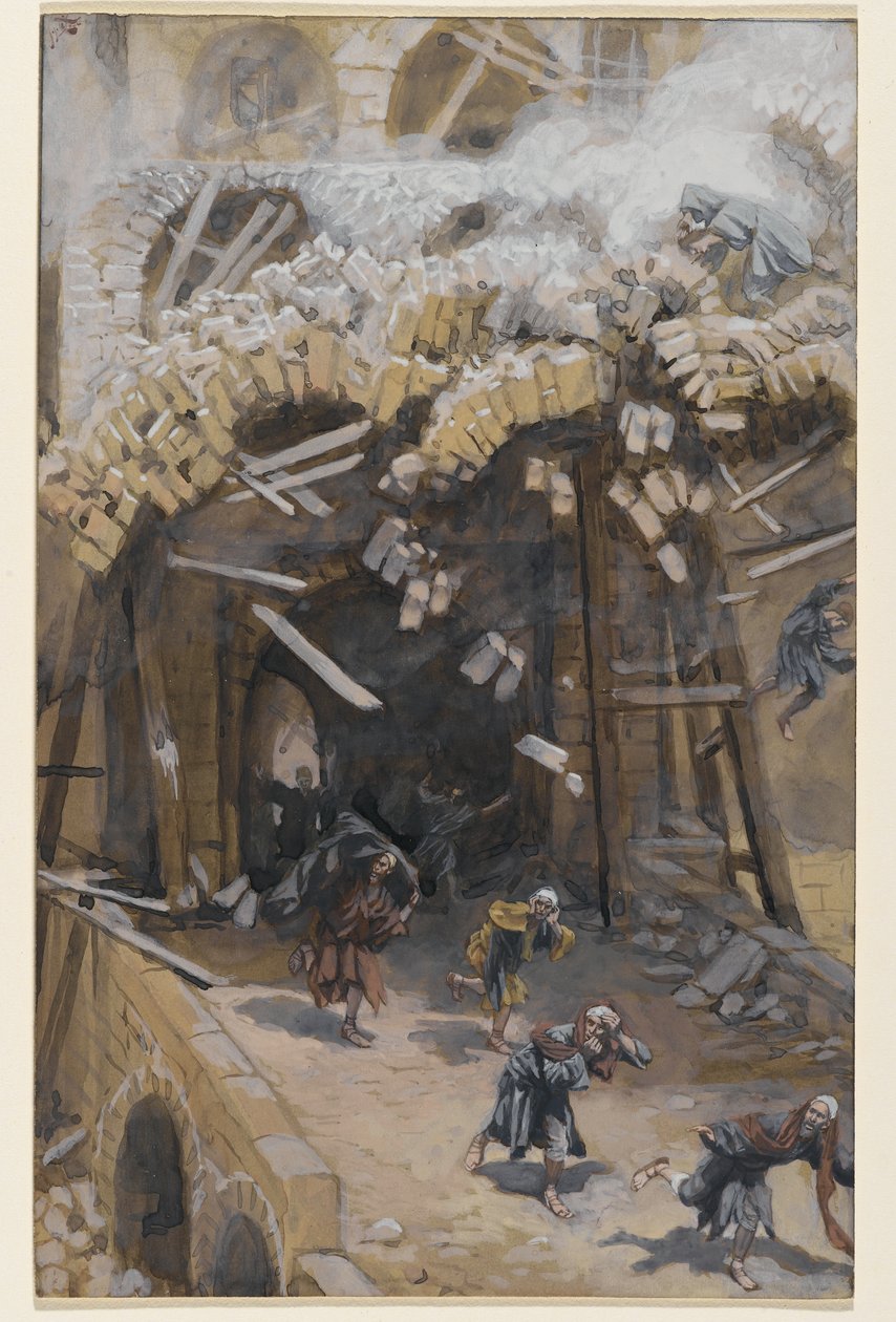 The Tower of Siloam, illustrasjon fra The Life of Our Lord Jesus Christ, 1886-96 (wc over grafitt på papir) av James Jacques Joseph Tissot