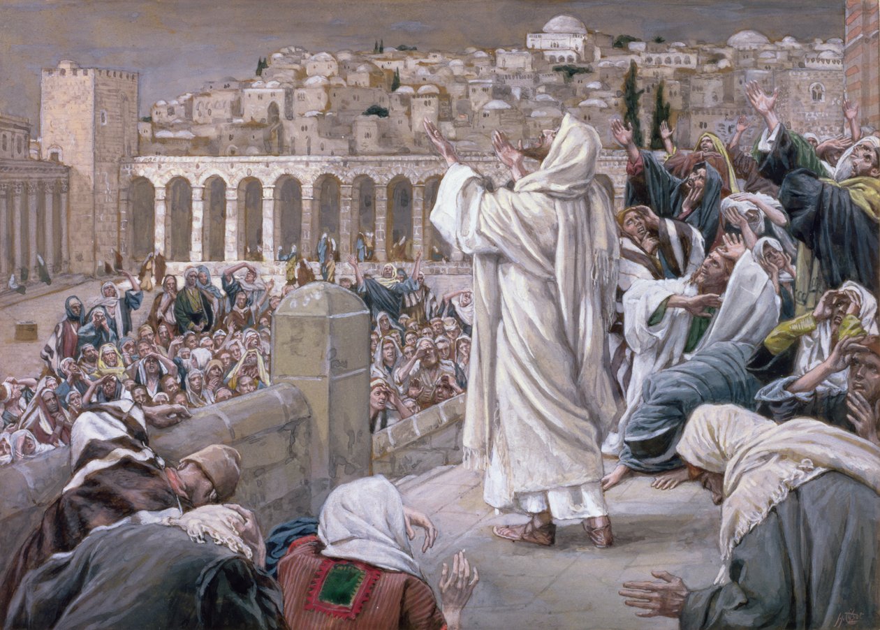 The Voice from Heaven, illustrasjon for The Life of Christ, ca. 1886-96 (gouache på papp) av James Jacques Joseph Tissot