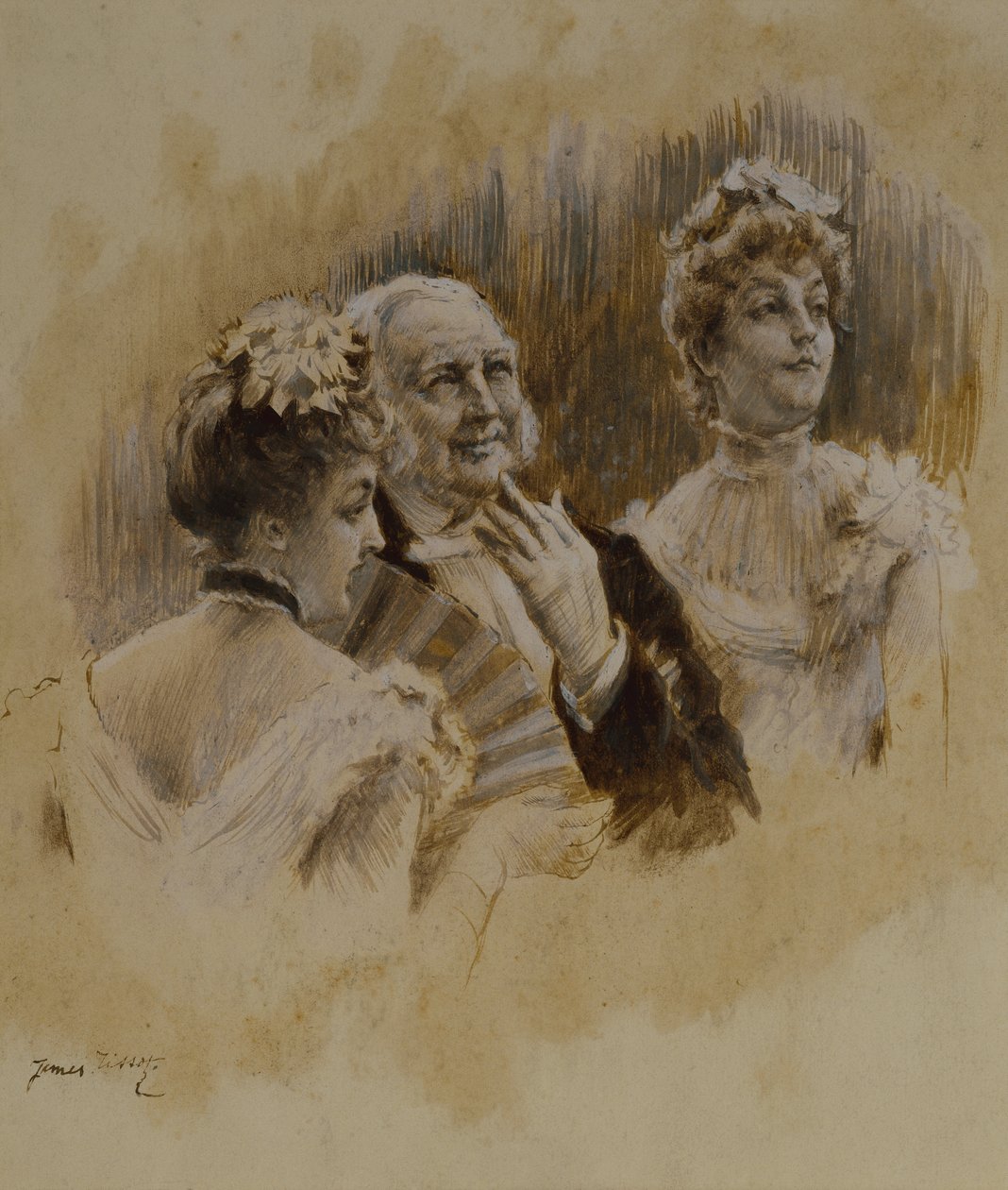Kvinnene i Paris: The Young Ladies of the Provinces (penn og blekk) av James Jacques Joseph Tissot