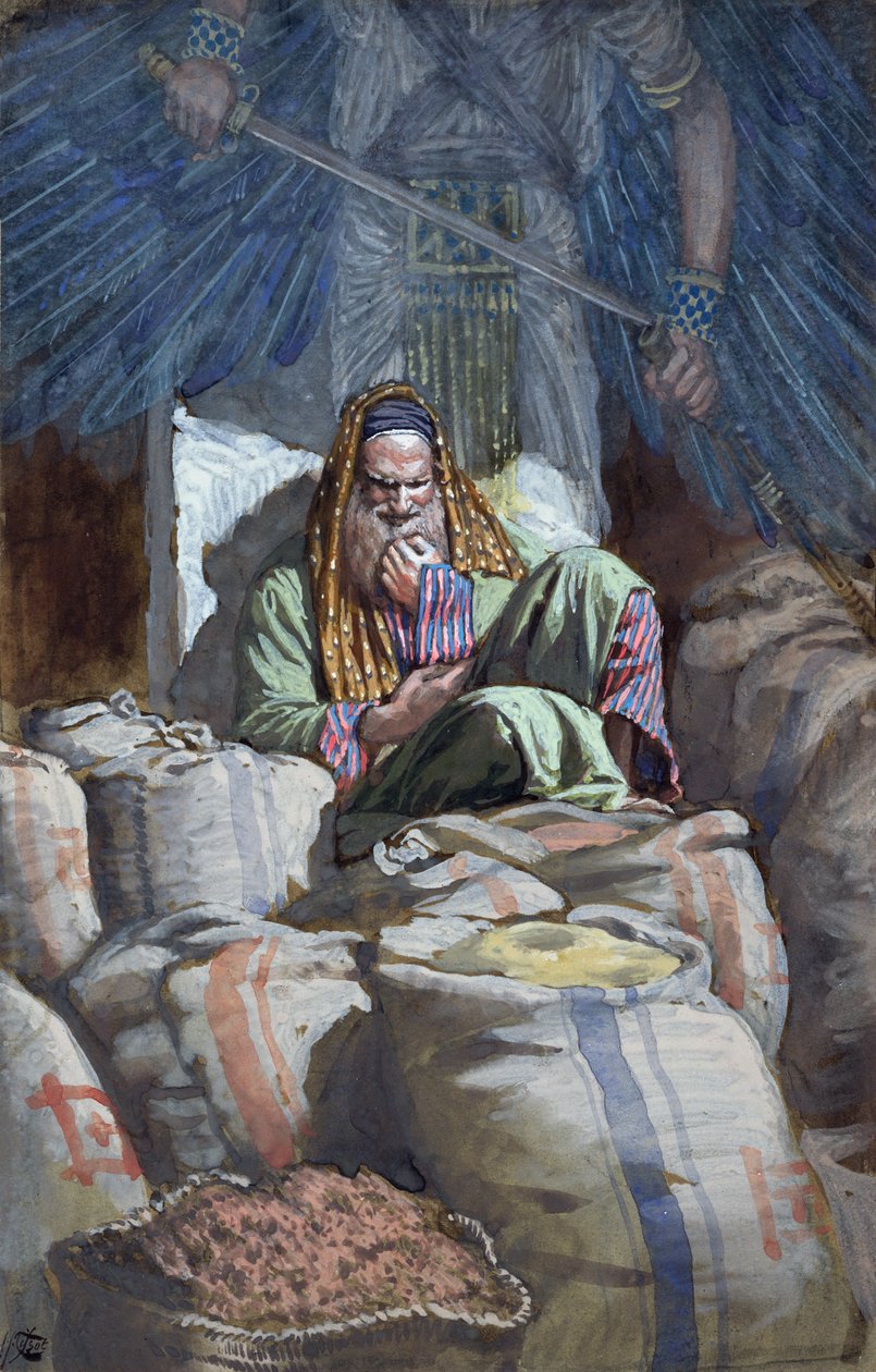 Du dåre, denne natten skal din sjel kreves av deg, illustrasjon til The Life of Christ, ca. 1886-94 (wc & gouache på papp) av James Jacques Joseph Tissot