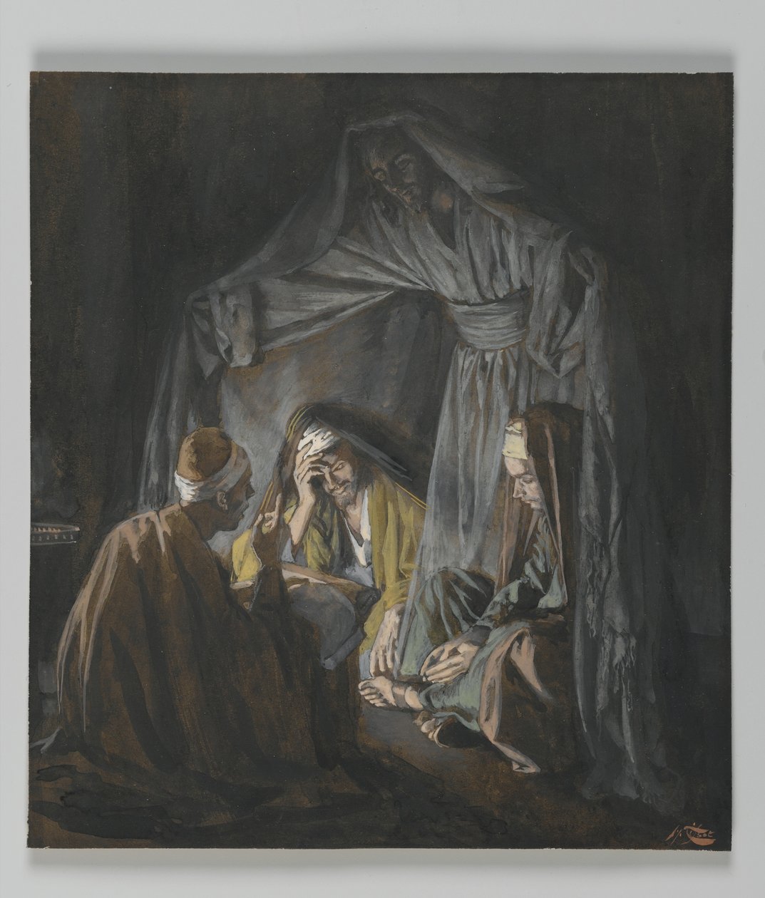 To eller tre samlet i mitt navn, illustrasjon fra Vår Herre Jesu Kristi liv (wc over grafitt på papir) av James Jacques Joseph Tissot