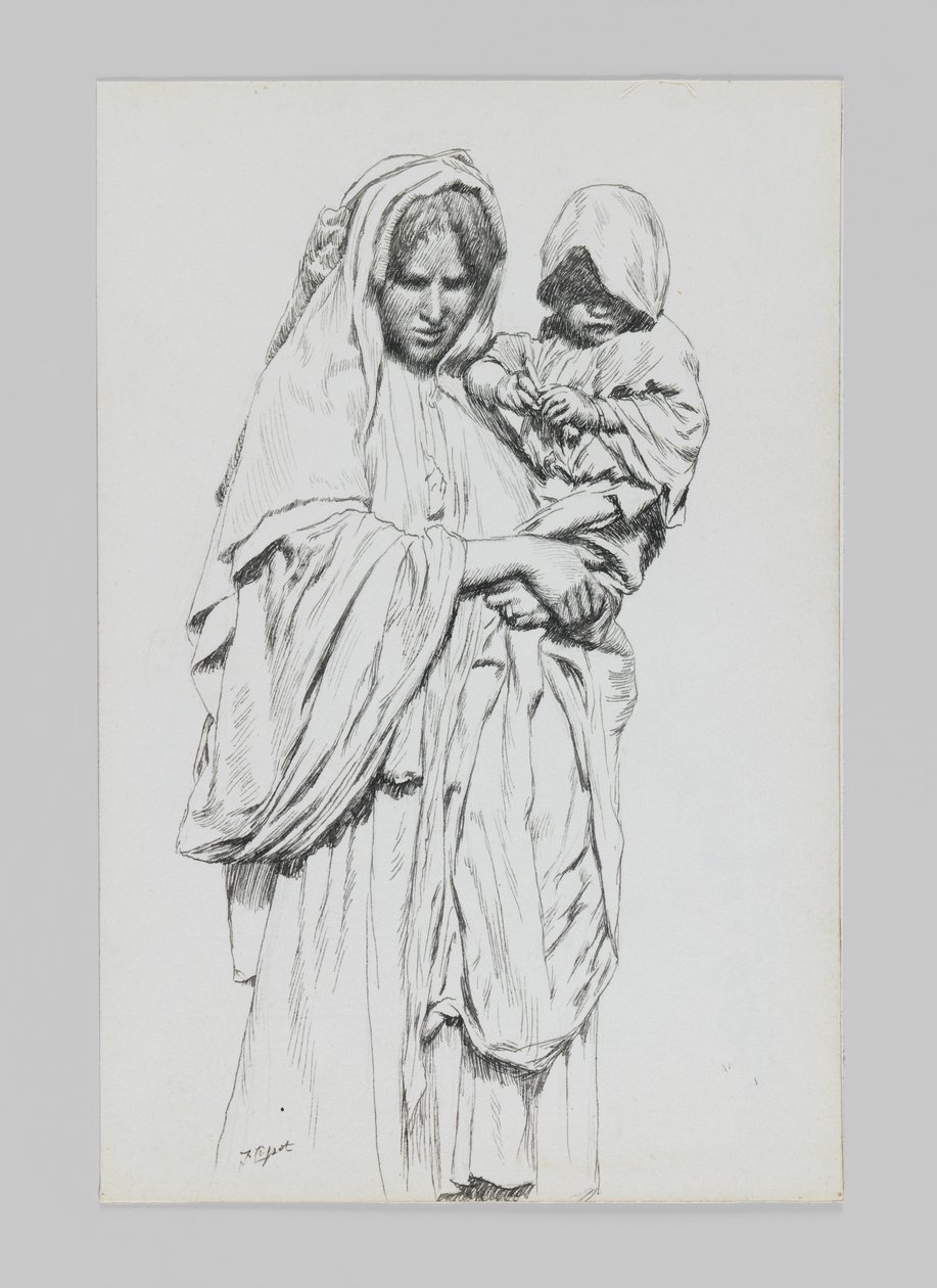 Kvinne og barn fra Jeriko, illustrasjon fra Vår Herre Jesu Kristi liv av James Jacques Joseph Tissot
