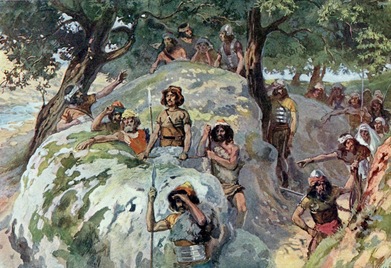 David i ørkenen Ziph av Tissot -Bibelen av James Jacques Joseph after Tissot