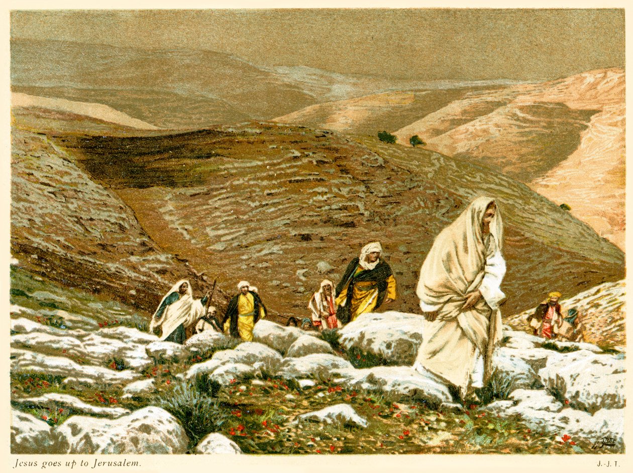 Jesus går opp til Jerusalem - Johannes, Bibelen av James Jacques Joseph after Tissot
