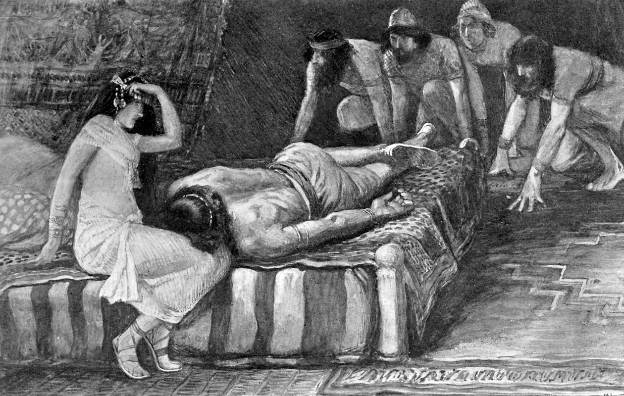 Samson blir tatt til fange, av Tissot - Bibelen av James Jacques Joseph after Tissot