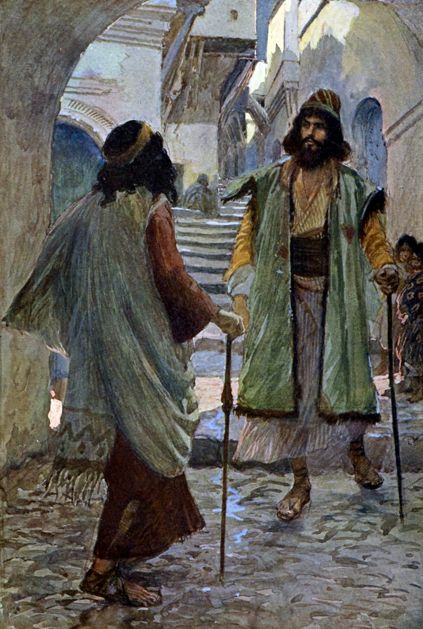 Saul møter Samuel av J James Tissot - Bibelen av James Jacques Joseph after Tissot