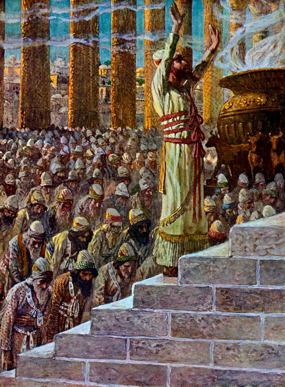 Salomo innvier templet i Jerusalem - Bibelen av James Jacques Joseph after Tissot