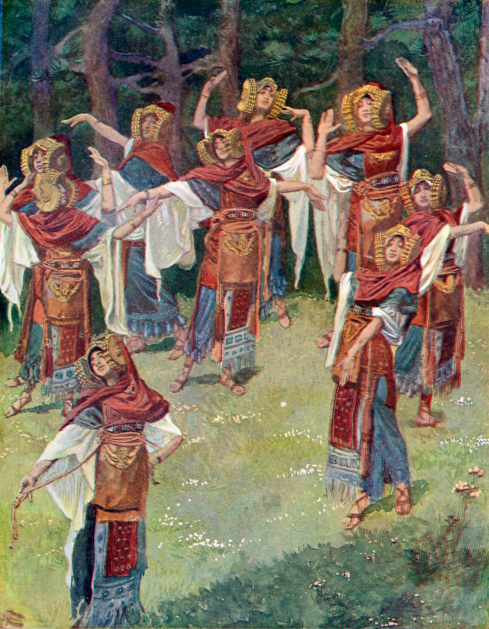 Datteren til Jefta og hennes ledsagere - Bibelen av James Jacques Joseph after Tissot
