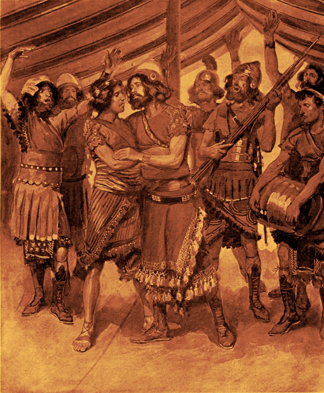 Vennskapet til Jonathan og David - Bibelen av James Jacques Joseph after Tissot