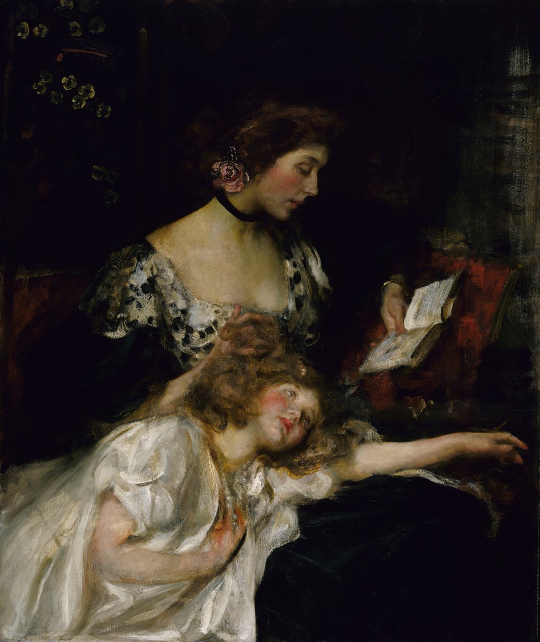 Mor og barn Lady Shannon og Kitty, ca. 1900-1910. av James Jebusa Shannon