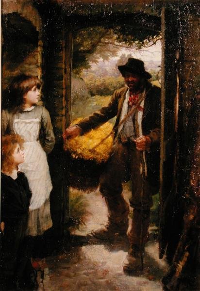The Cowslip Gatherer (olje på lerret) av James Jebusa Shannon