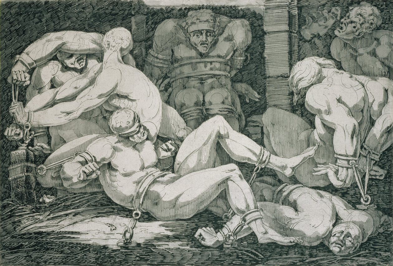 Ugolino og hans sønner i Tower of Famine, 1700-tallet av James Jefferys