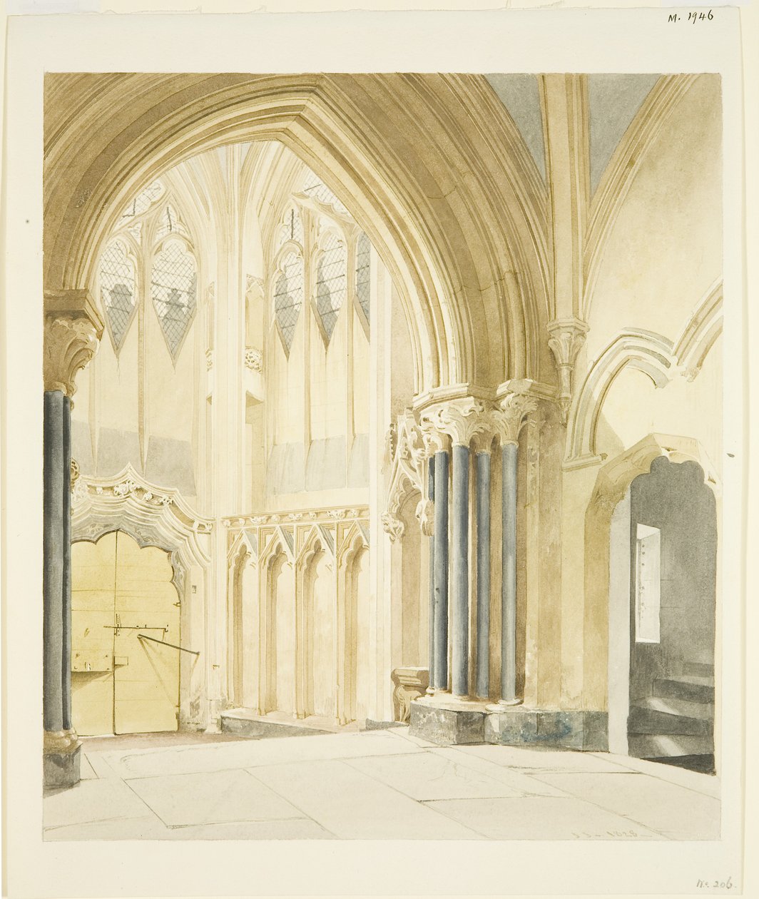 North Porch of St Mary Redcliffe, ser nordover av James Johnson