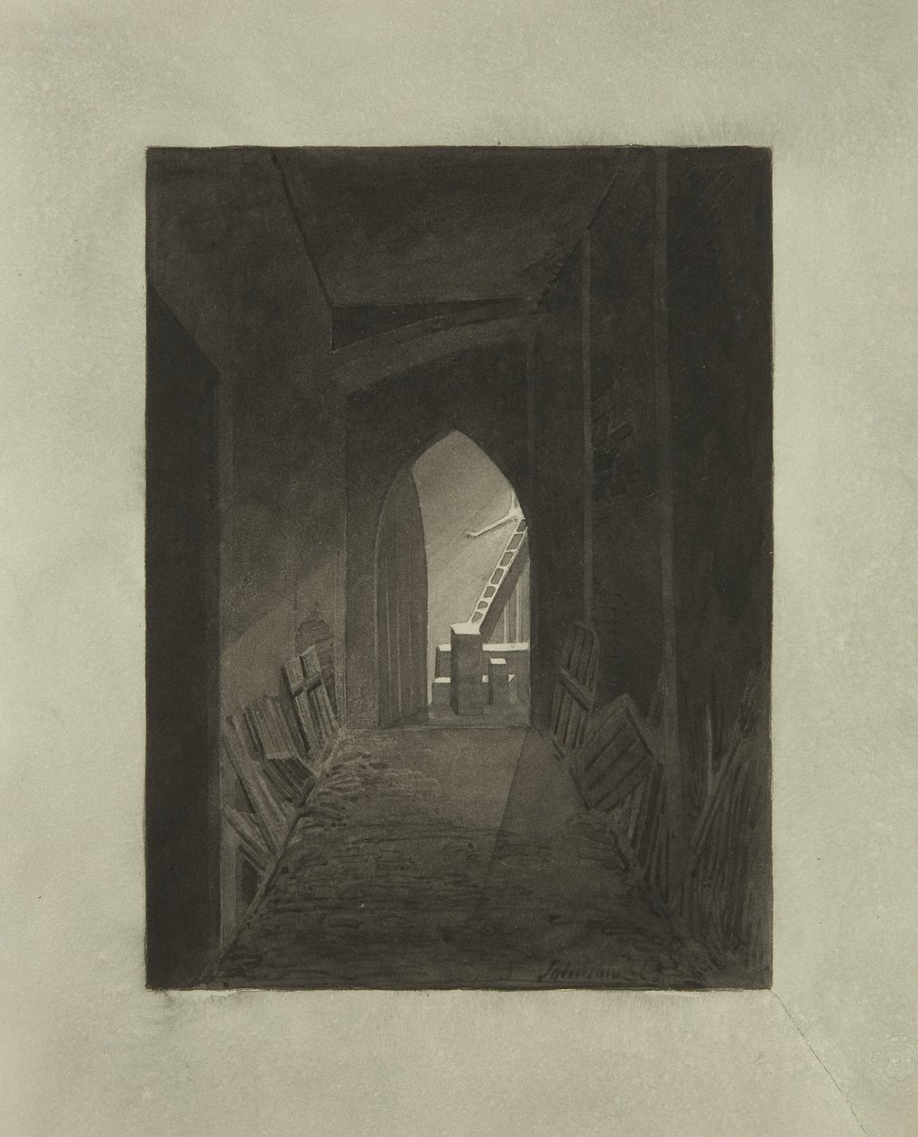 Antatt Crypt of the Church, som tidligere sto på hjørnet av High Street og Wine Street av James Johnson