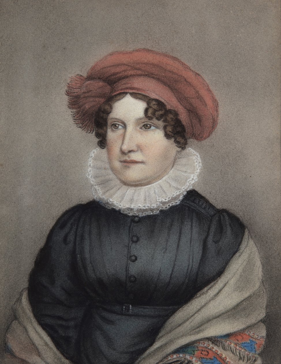 Fru Ellen Sharples (pastell på grått papir) av James Junior Sharples