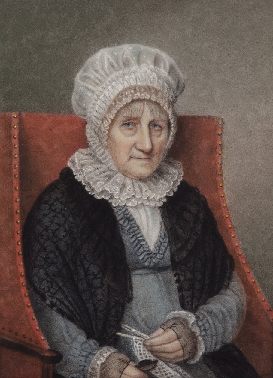 Mrs Mary Pountney, 8/1824 (pastell på papir) av James Junior Sharples