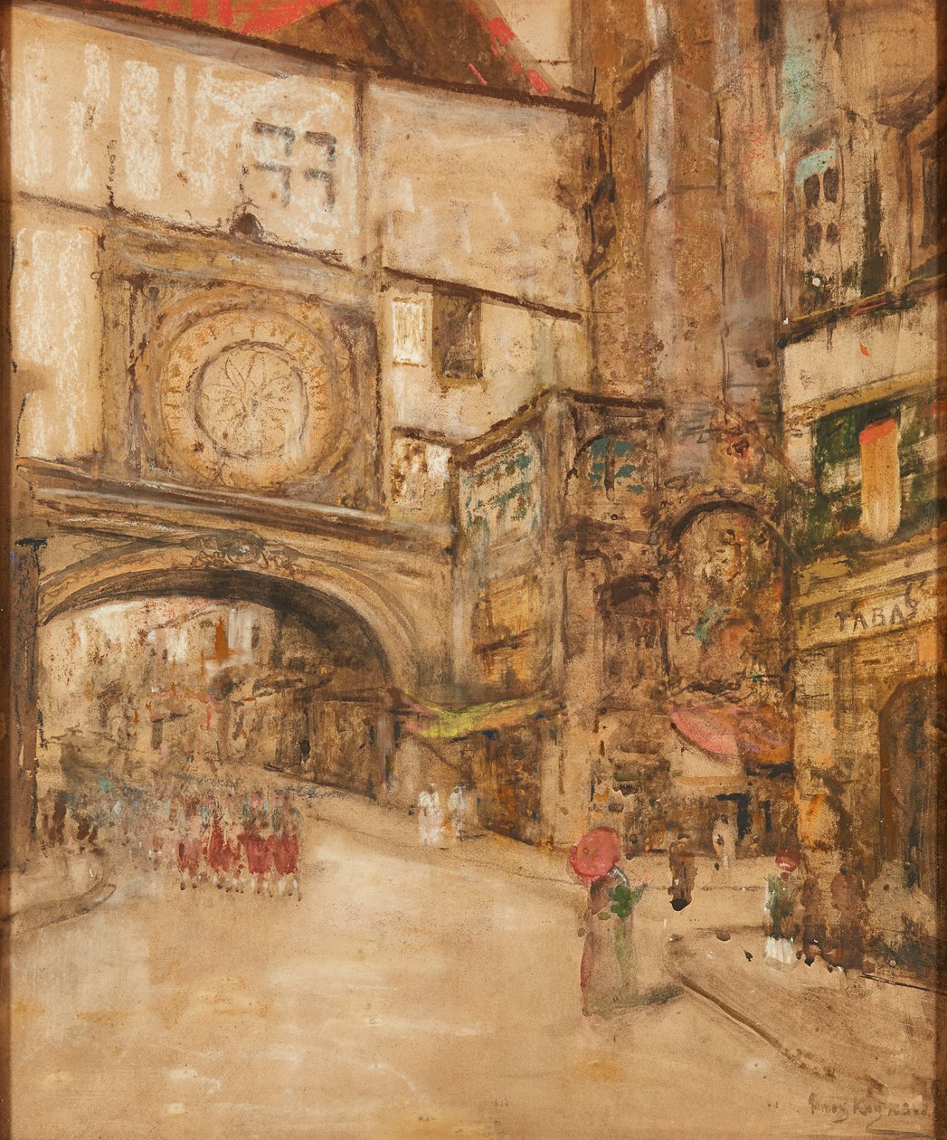 A Street Corner, Paris (blandet media) av James Kay