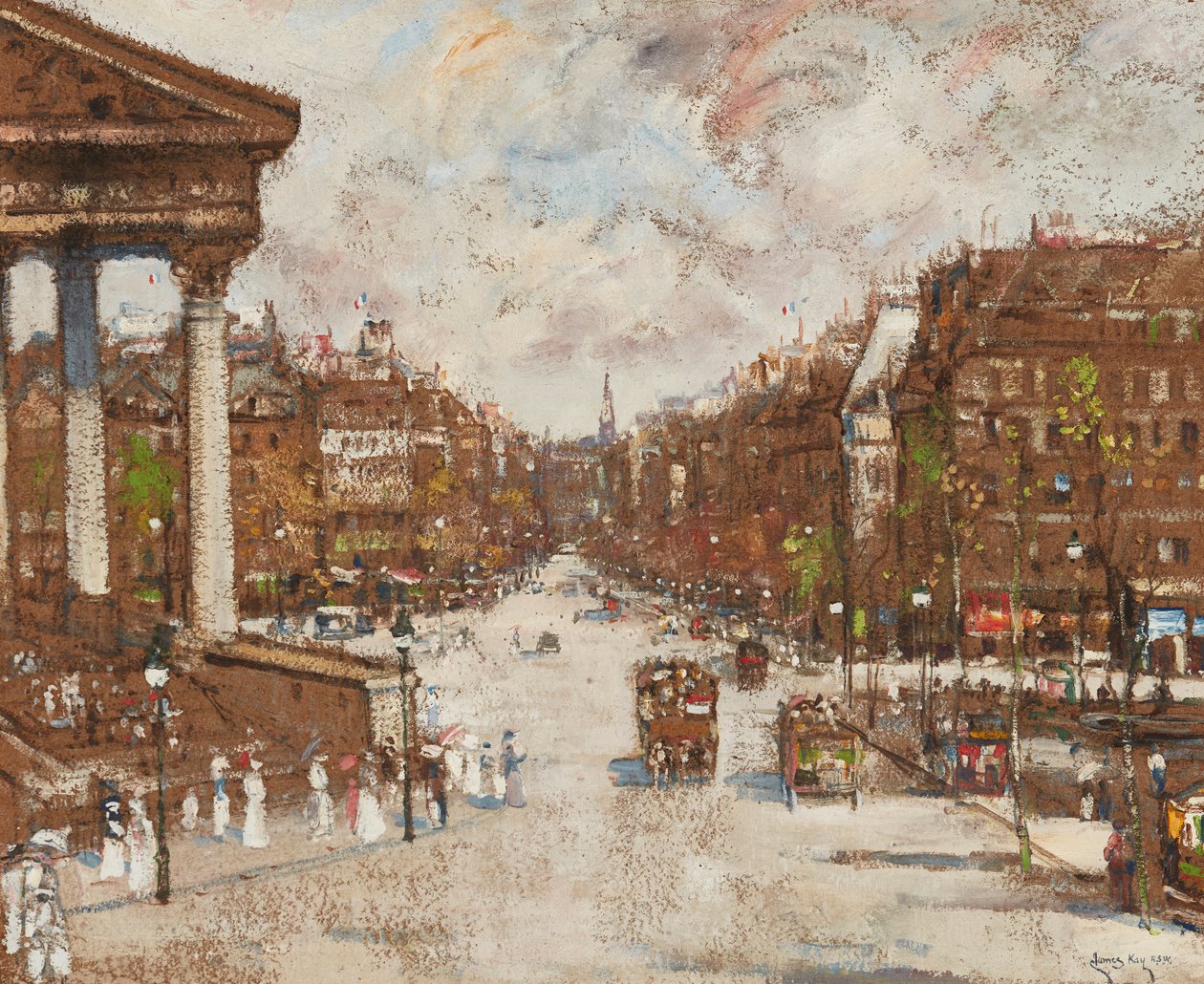 Place De La Madeleine (olje på kort) av James Kay