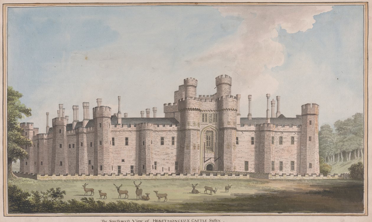 Herstmonceux Castle, East Sussex: South West View av James Lambert  of Lewes