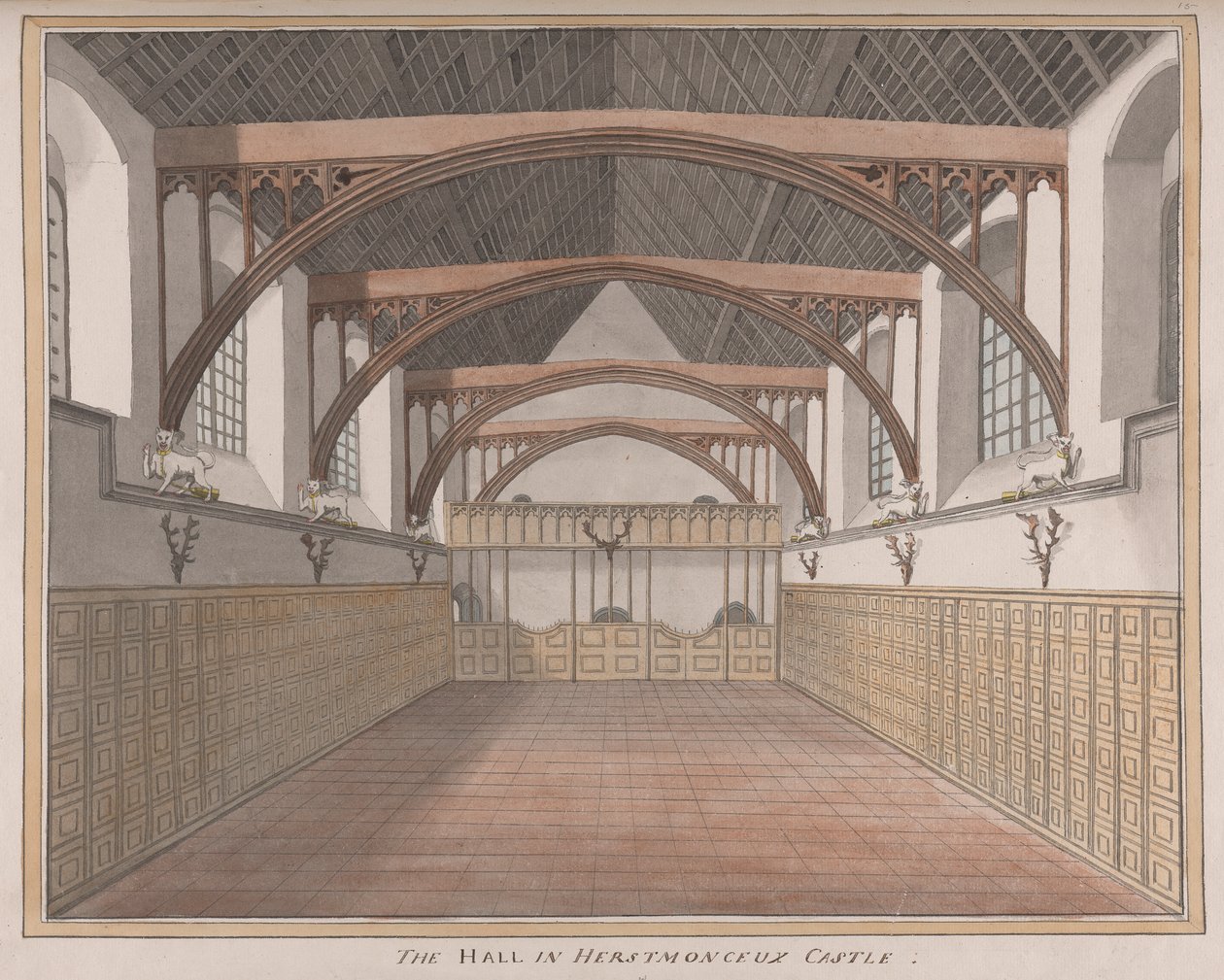 Herstmonceux Castle, East Sussex: The Hall av James Lambert  of Lewes