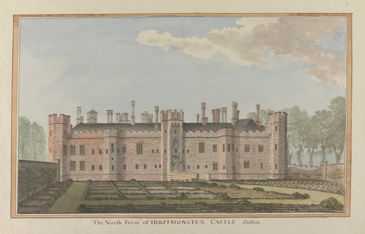 Herstmonceux Castle, East Sussex: Nordfronten av James Lambert  of Lewes