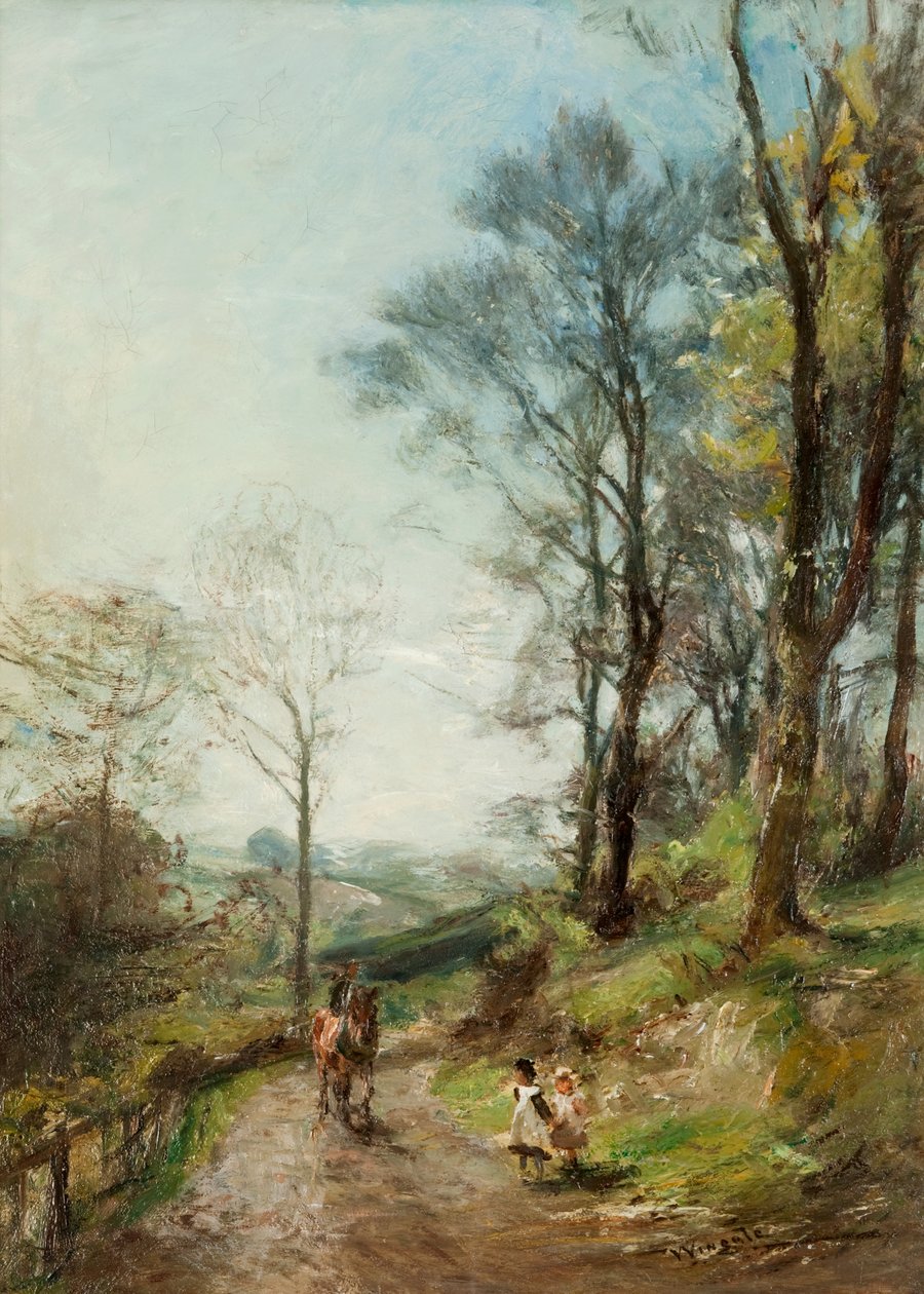 En vårdag i Colinton (olje på lerret) av James Lawton Wingate