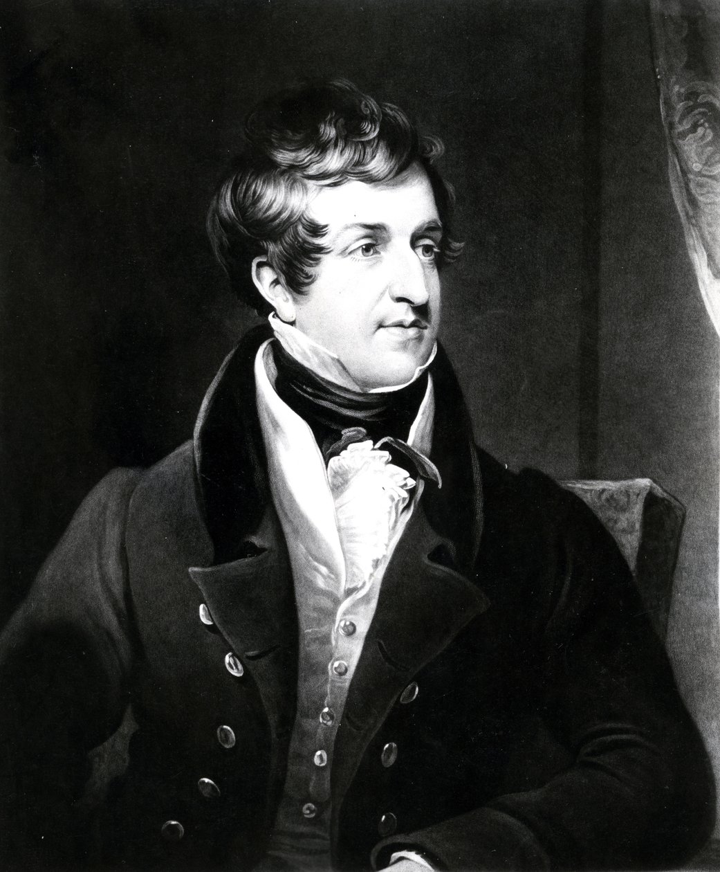 John Cam Hobhouse, trykk laget av Charles Turner, 1834 (mezzotint) av James Lonsdale
