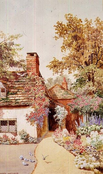 Hos Shamley Green, Surrey (akvarell) av James Matthews