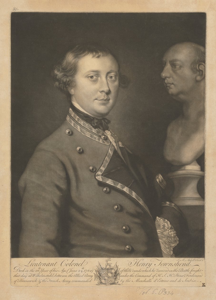 Oberstløytnant Henry Townshend av James McArdell