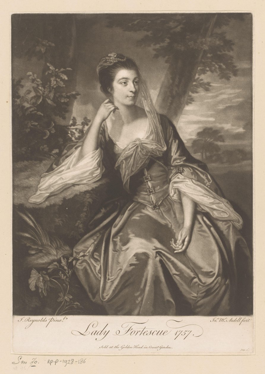 Portrett av Anne Fortescue Lady Fortescue (tittel på objekt) av James McArdell