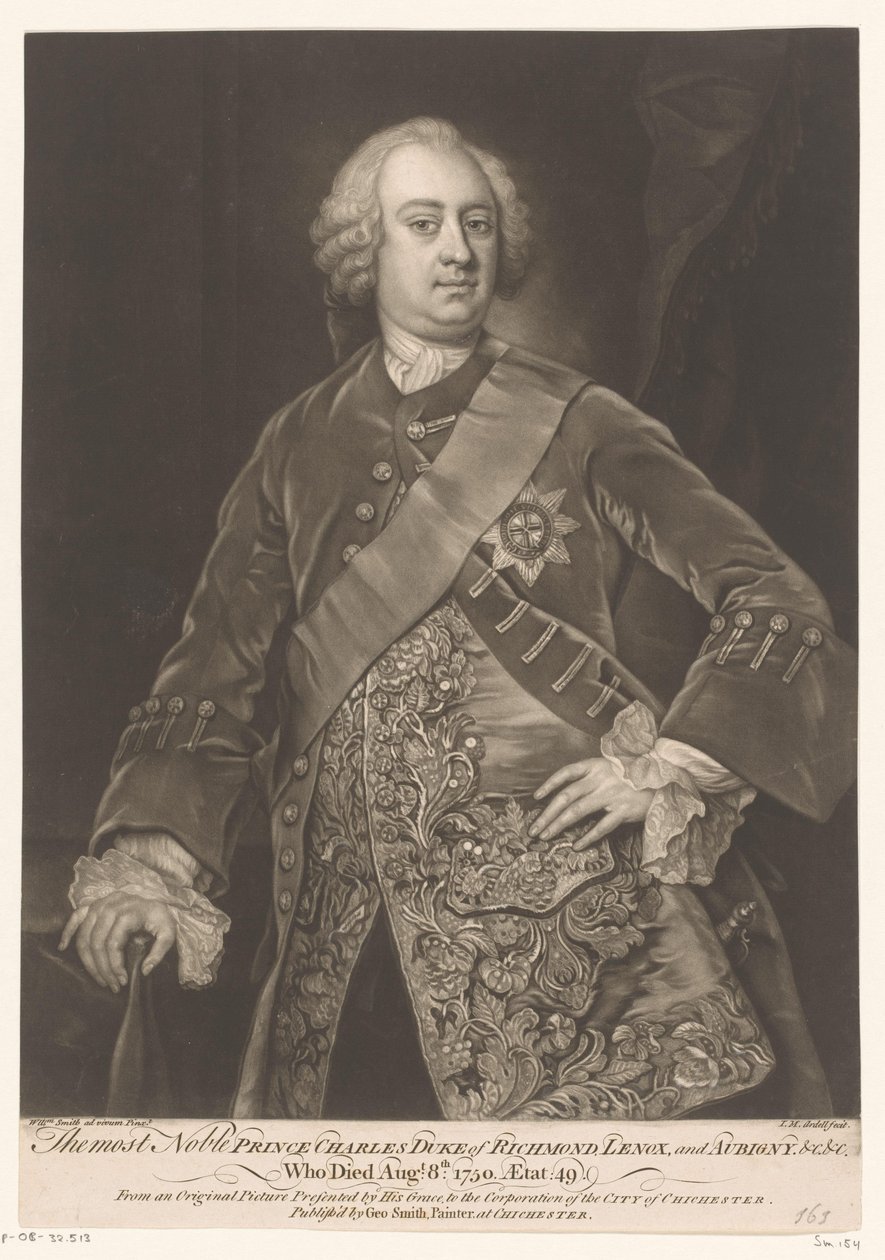 Portrett van Charles Lennox Den mest edle prins Charles hertug av Richmond (...) (tittel på objekt) av James McArdell