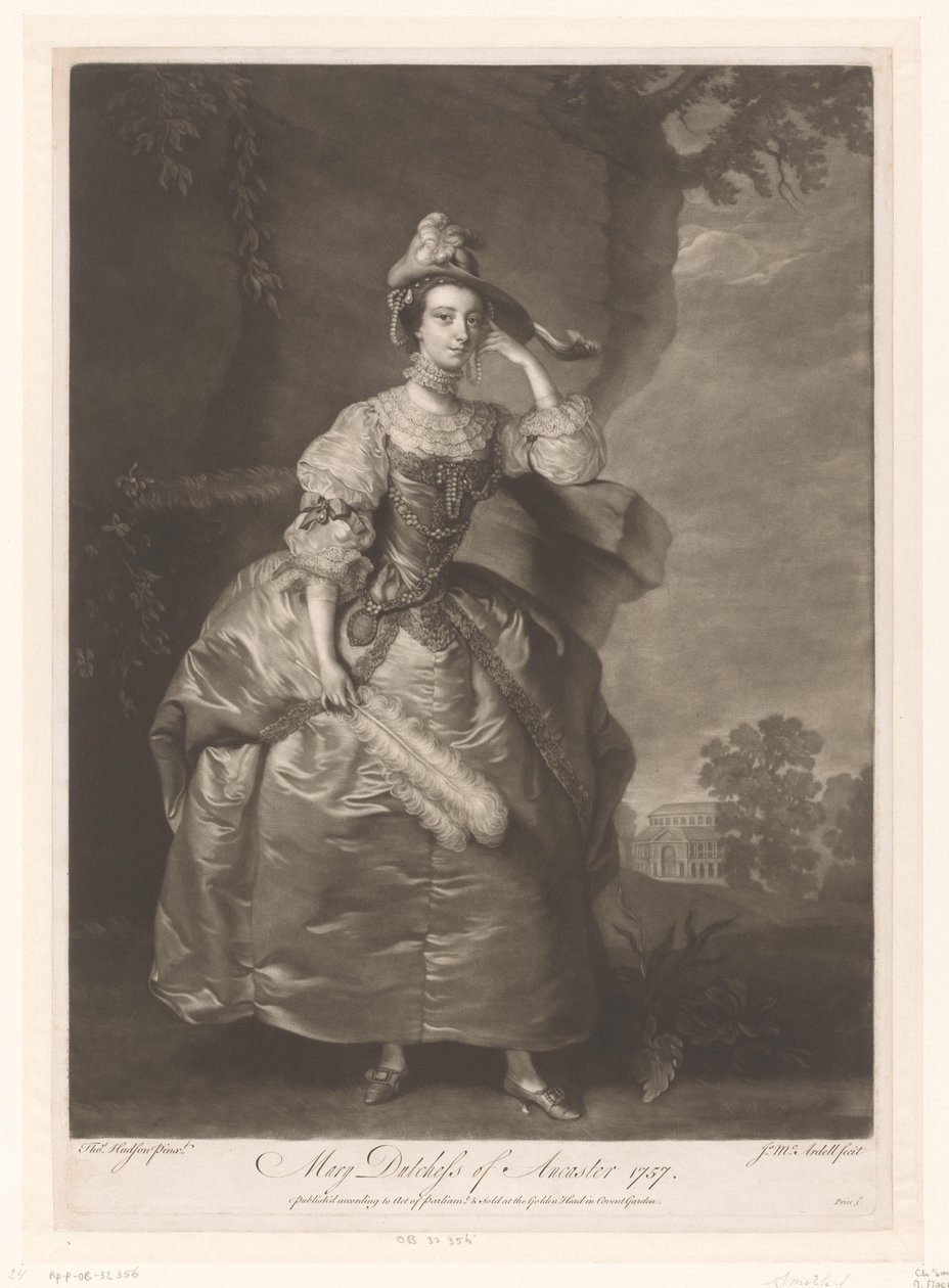Portrett av Mary Bertie Mary Dutchess av Ancaster (tittel på objekt) av James McArdell