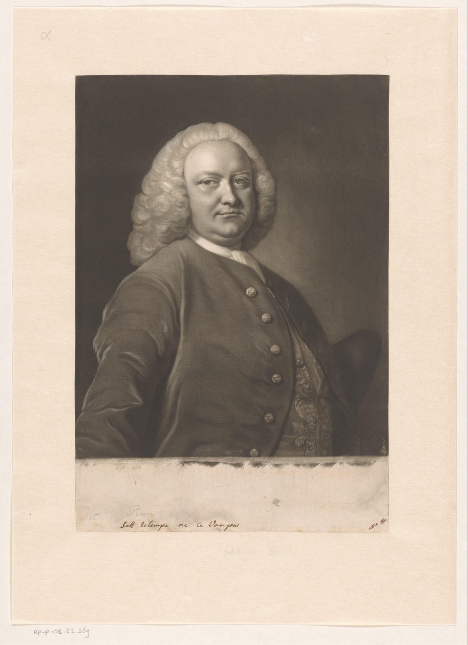 Det er et portrett av William Benn av James McArdell