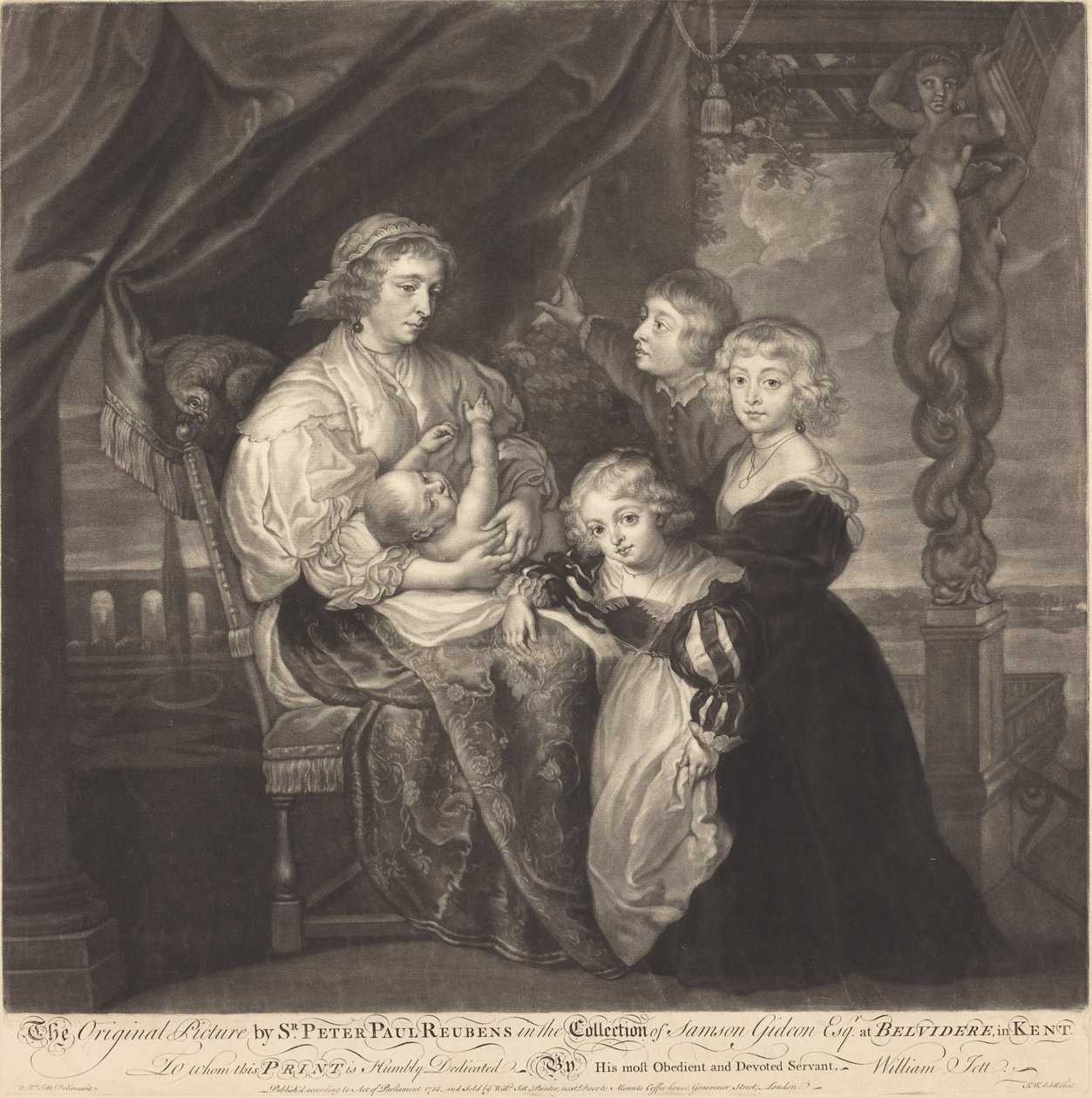 Familien Gerbier av James McArdell after Sir Peter Paul Rubens