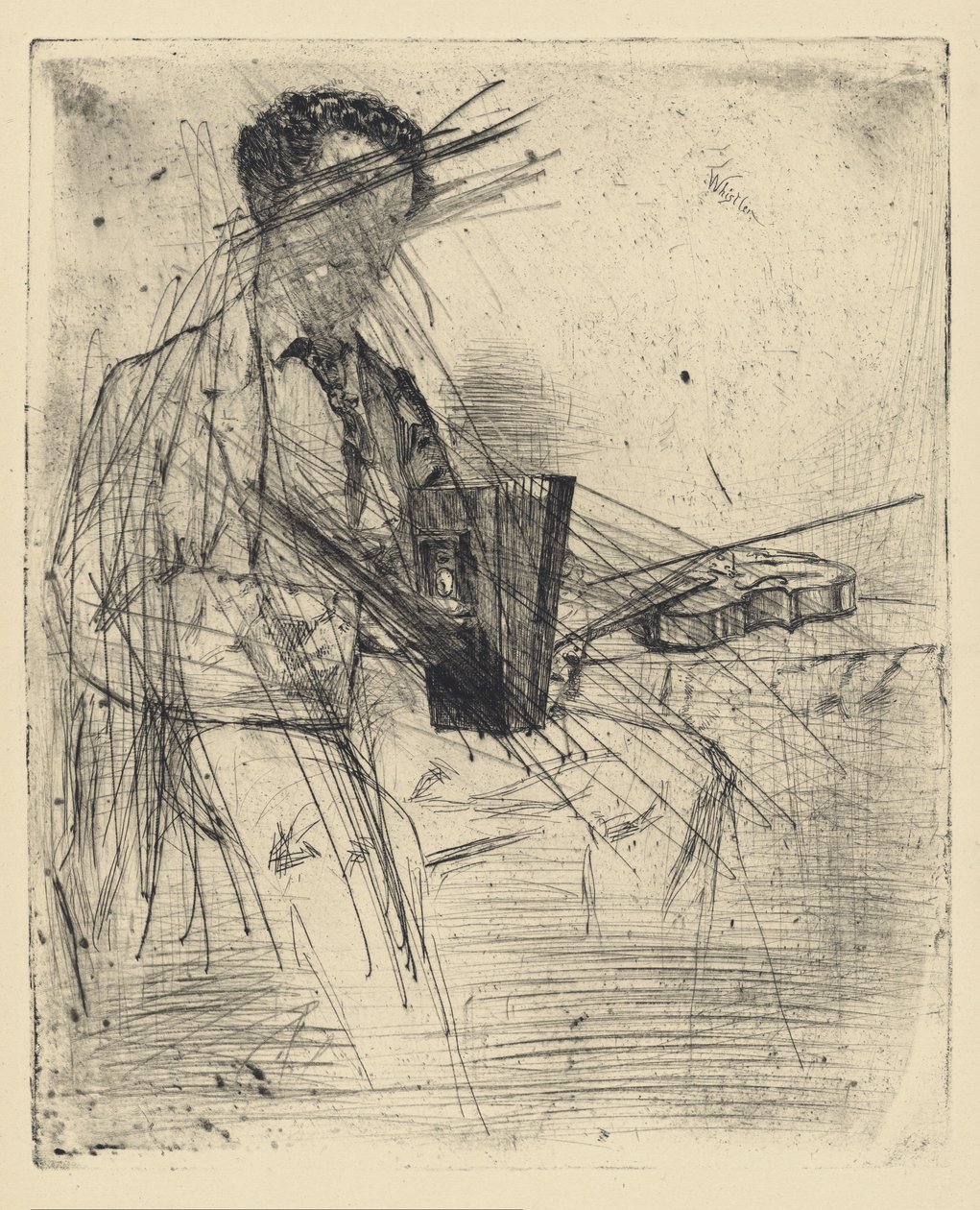 [76] Inntrykk fra kansellerte plater av Whistler - Ross Winans. av James Abbott McNeill Whistler
