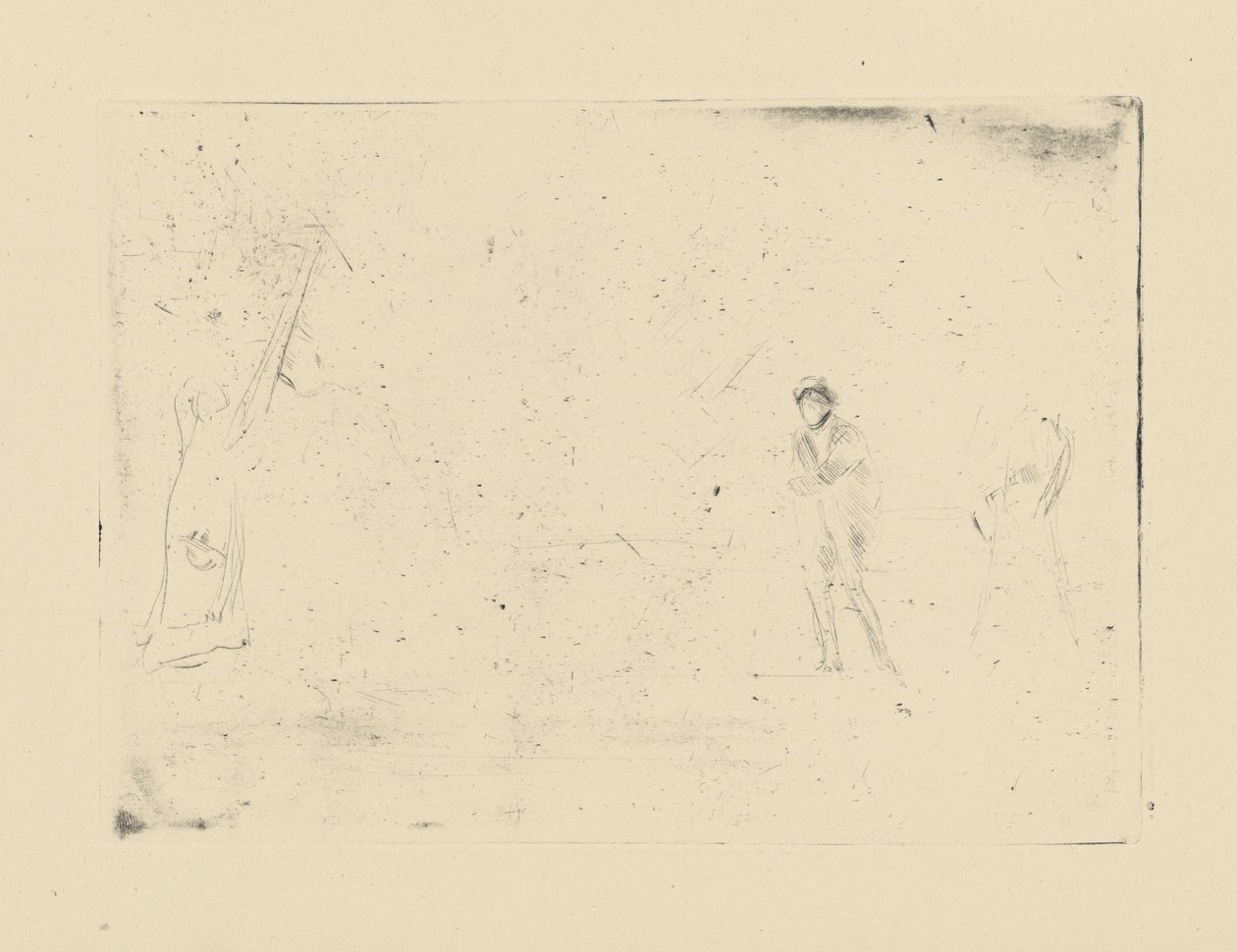 [76] Inntrykk fra kansellerte plater av Whistler - [To figurer]. av James Abbott McNeill Whistler