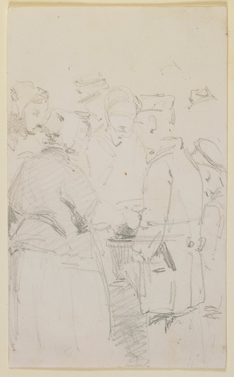 En gruppe figurer rundt en brazier av James Abbott McNeill Whistler