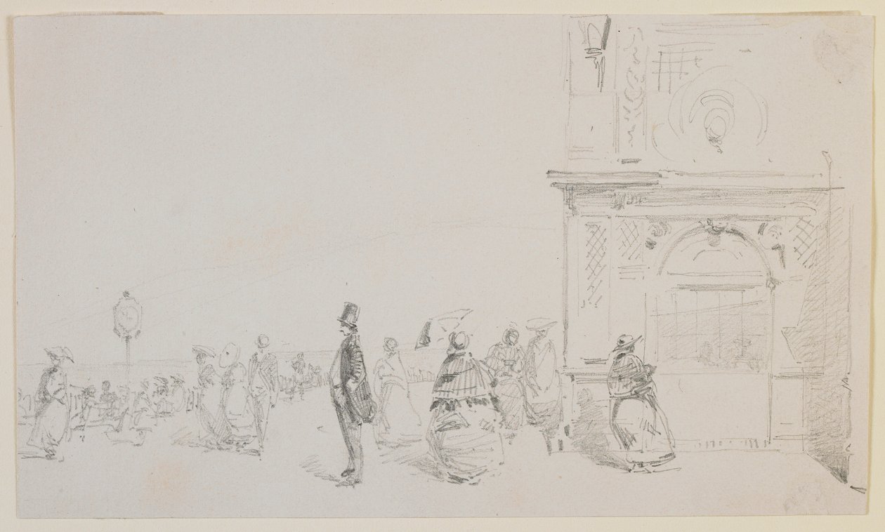 En gruppe figurer på en esplanade av James Abbott McNeill Whistler