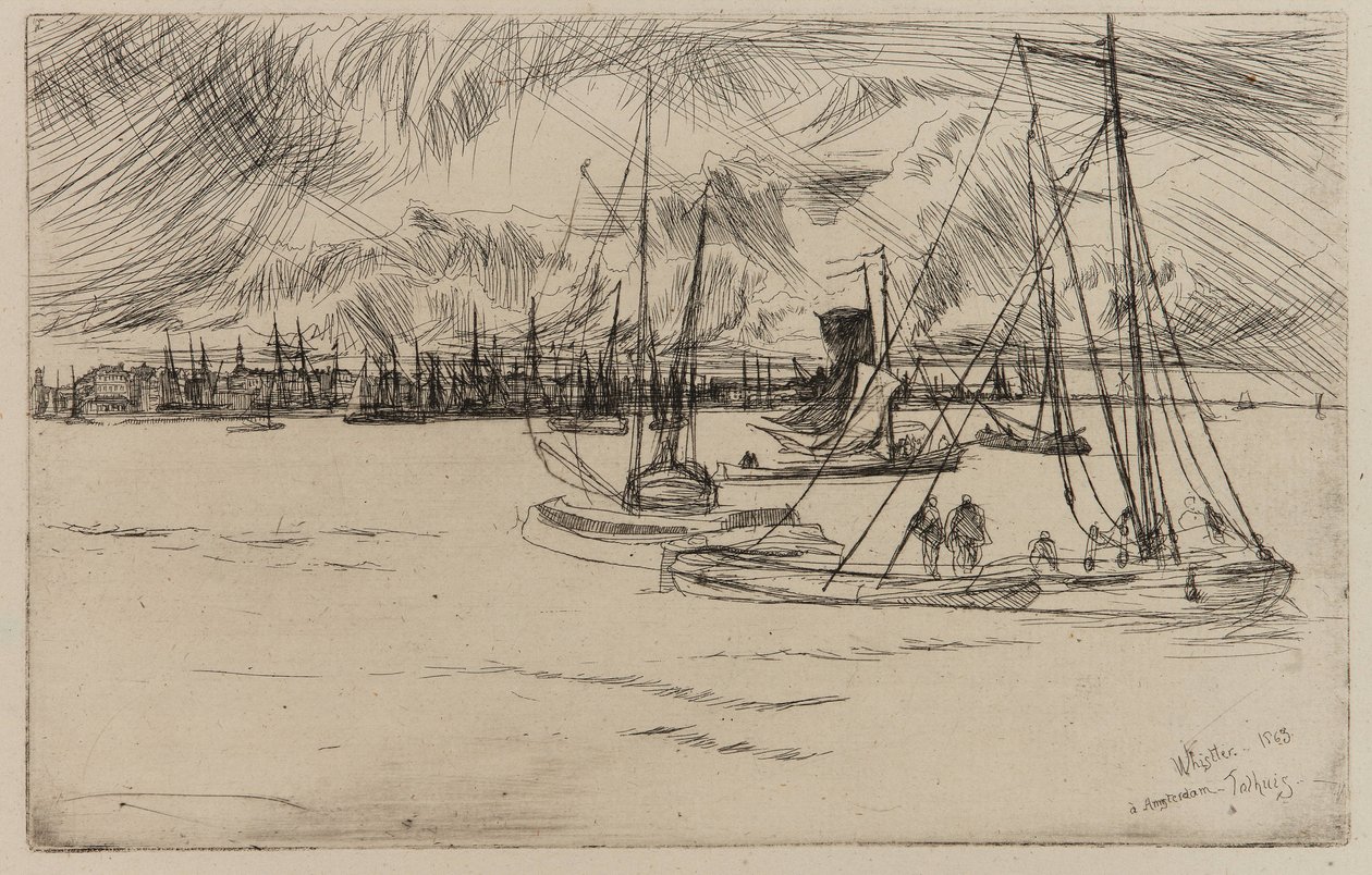 Amsterdam, fra Tolhuis av James Abbott McNeill Whistler