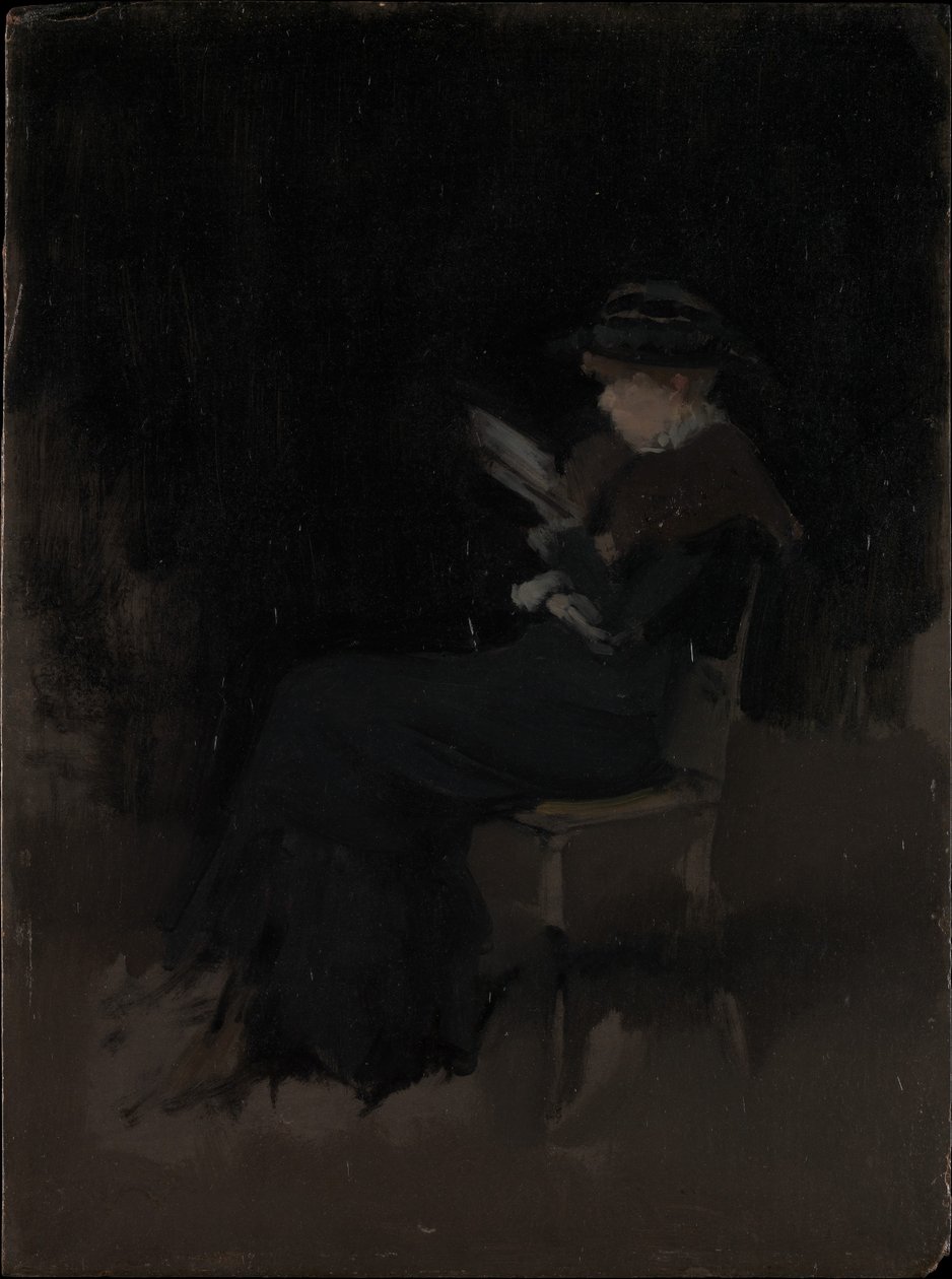 Arrangement i svart: lesende jente av James McNeill Whistler