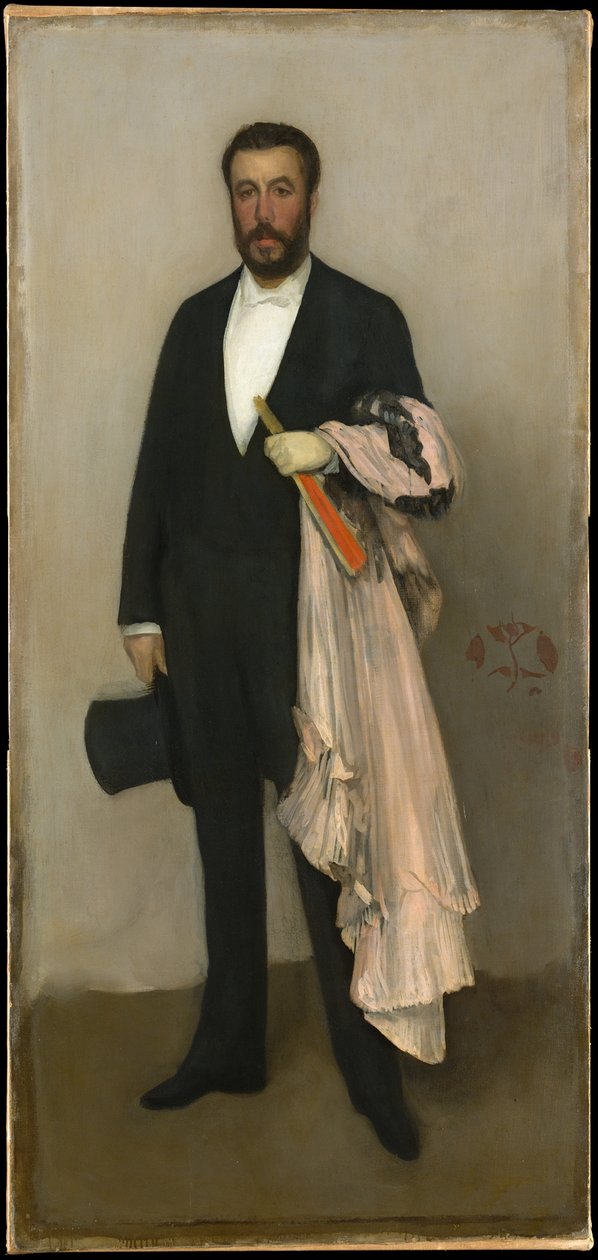 Arrangement i kjøttfarge og svart: portrett av Theodore Duret av James McNeill Whistler